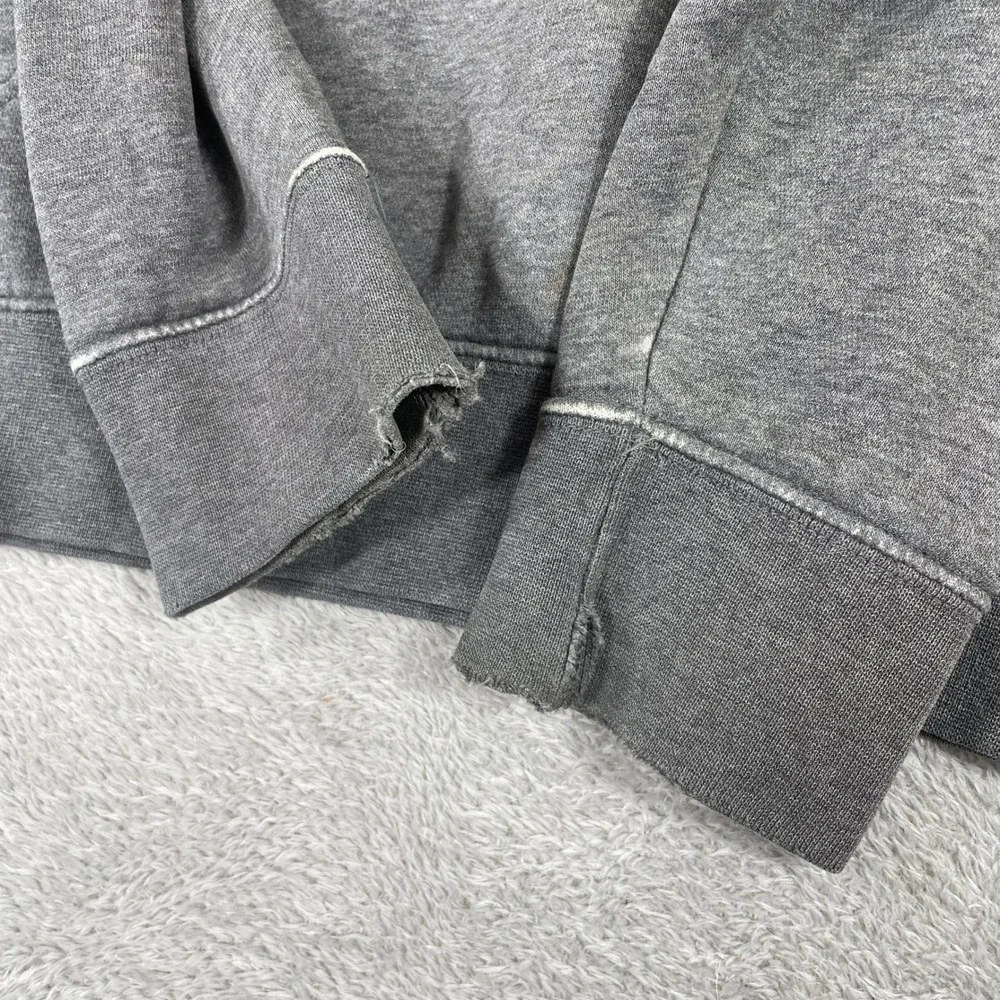 Nike‎ Fleece Hoodie Mens XL Charcoal Gray Distressed Pullover Logo